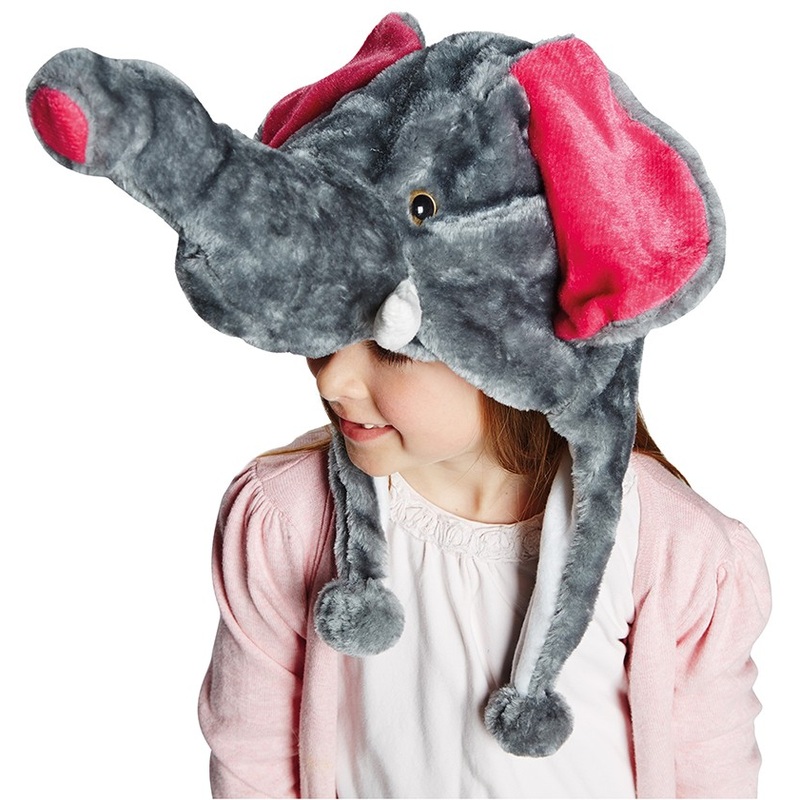 Plush elephant hat for kids