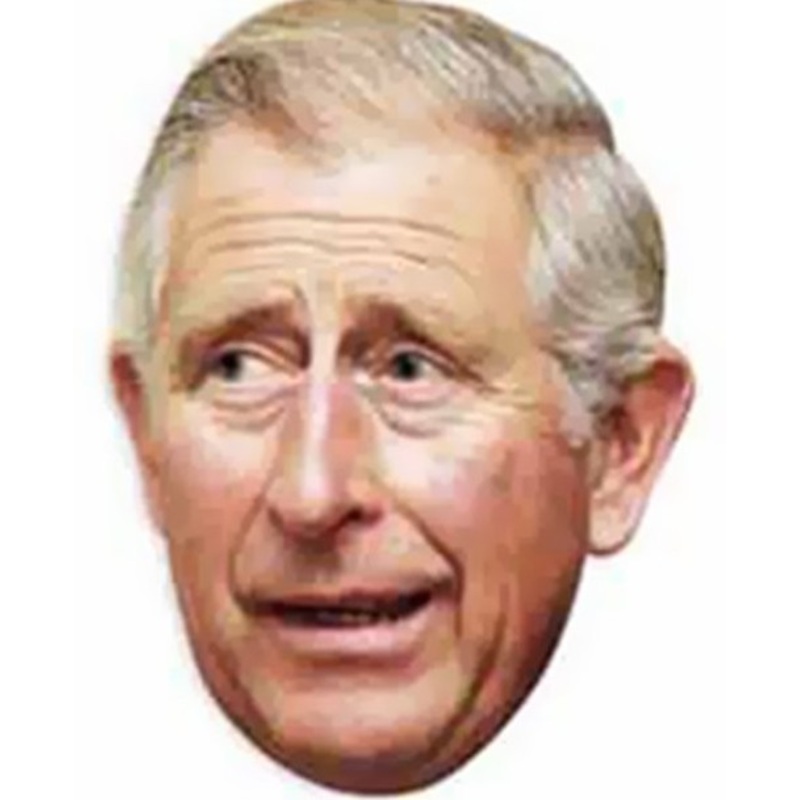 Prince Charles cardboard mask 20.5 x 28cm