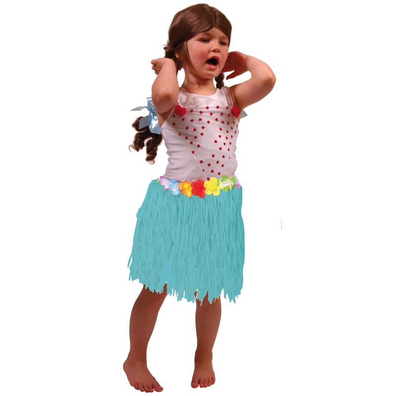 Turquoise Hawaii raffia skirt 30cm