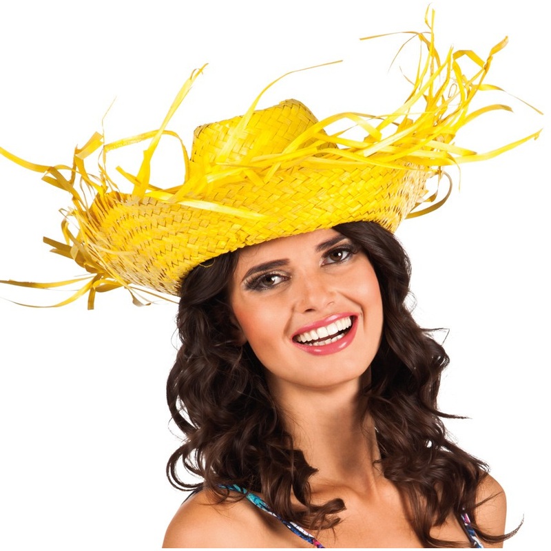 Yellow Caribbean straw hat