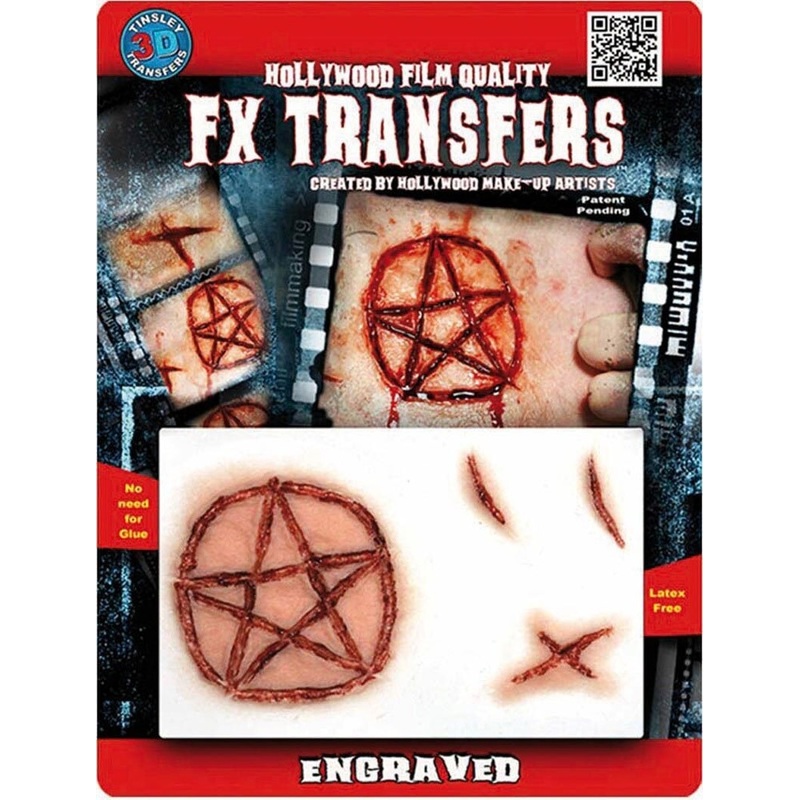 3D tattoo pentagram cut