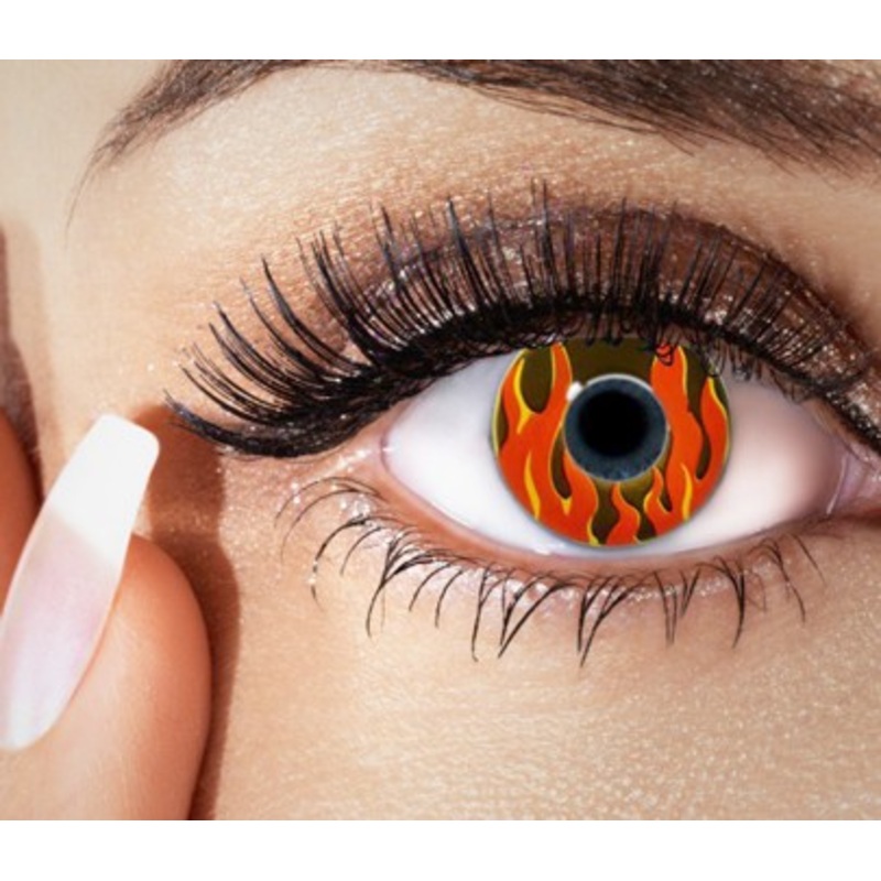 Flame annual contact lenses