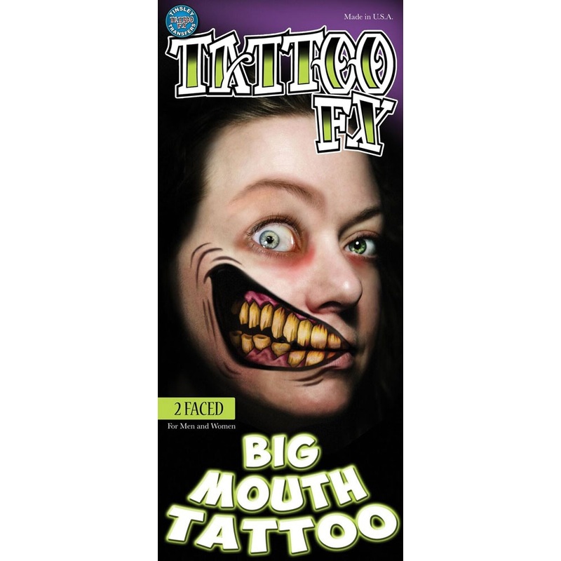 Giant mouth horror tattoo