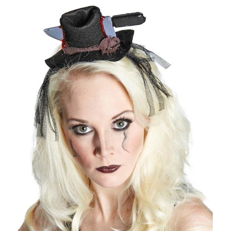 Halloween horror headband hat with knife