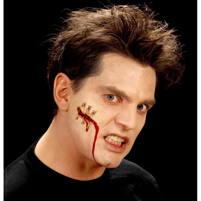 Halloween horror wound staple sticky bloody