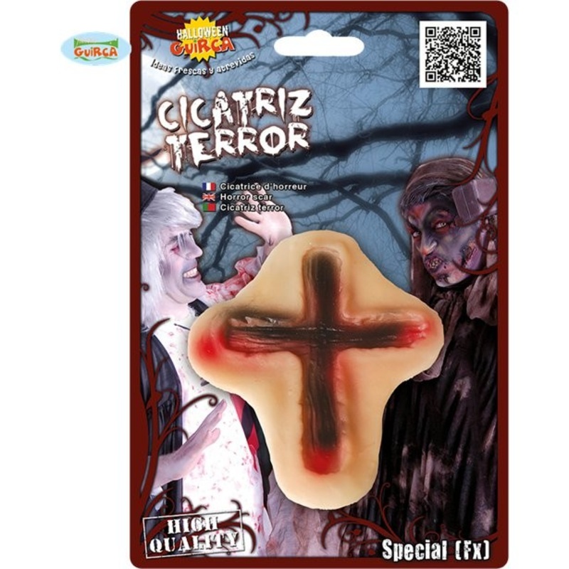 Horror cross wound applique