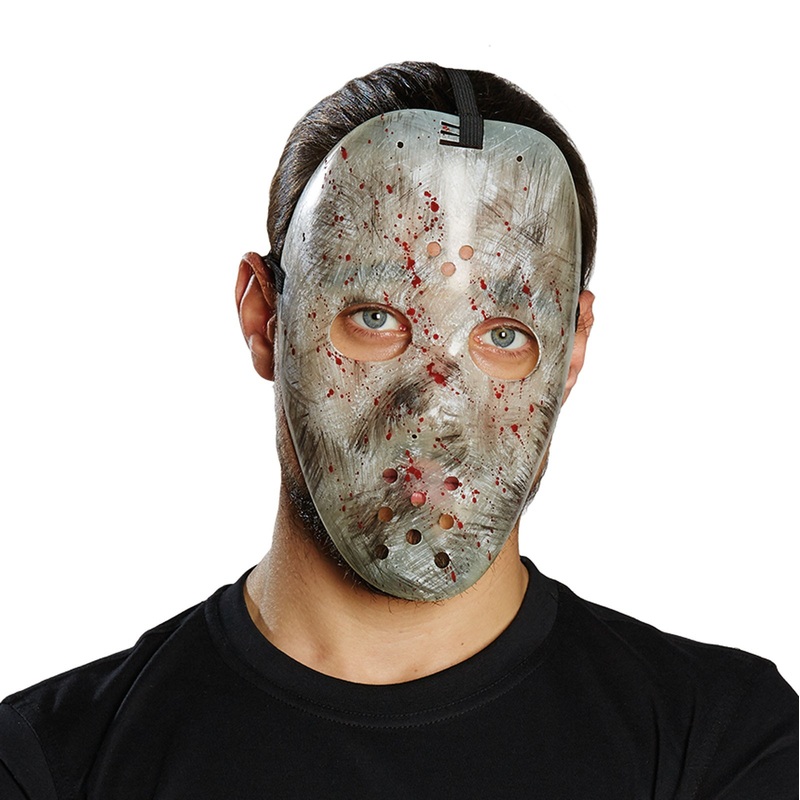 Luminous horror mask with scratches and blood stains