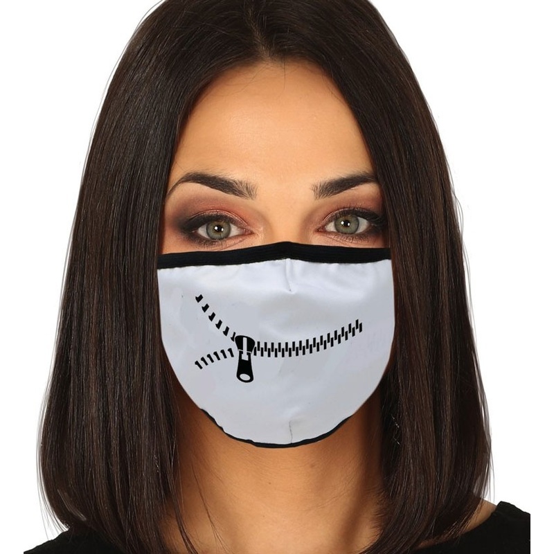 Mouth and nose mask zipper