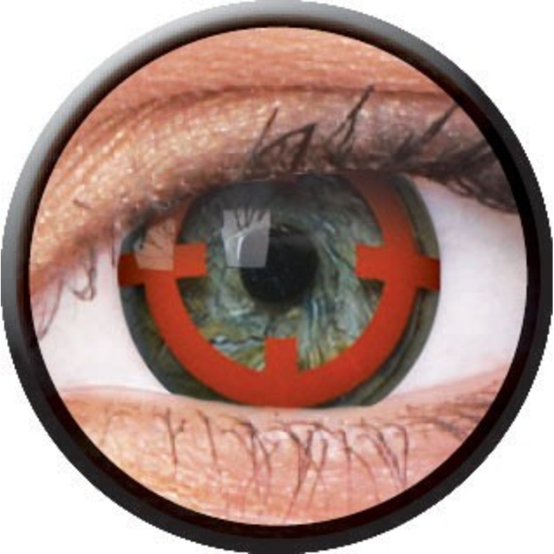 Red visor contact lenses