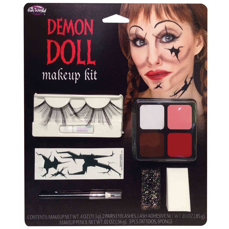 Scary demon doll make-up set