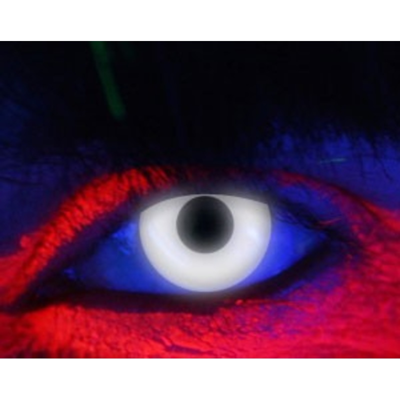 UV white costume contact lens