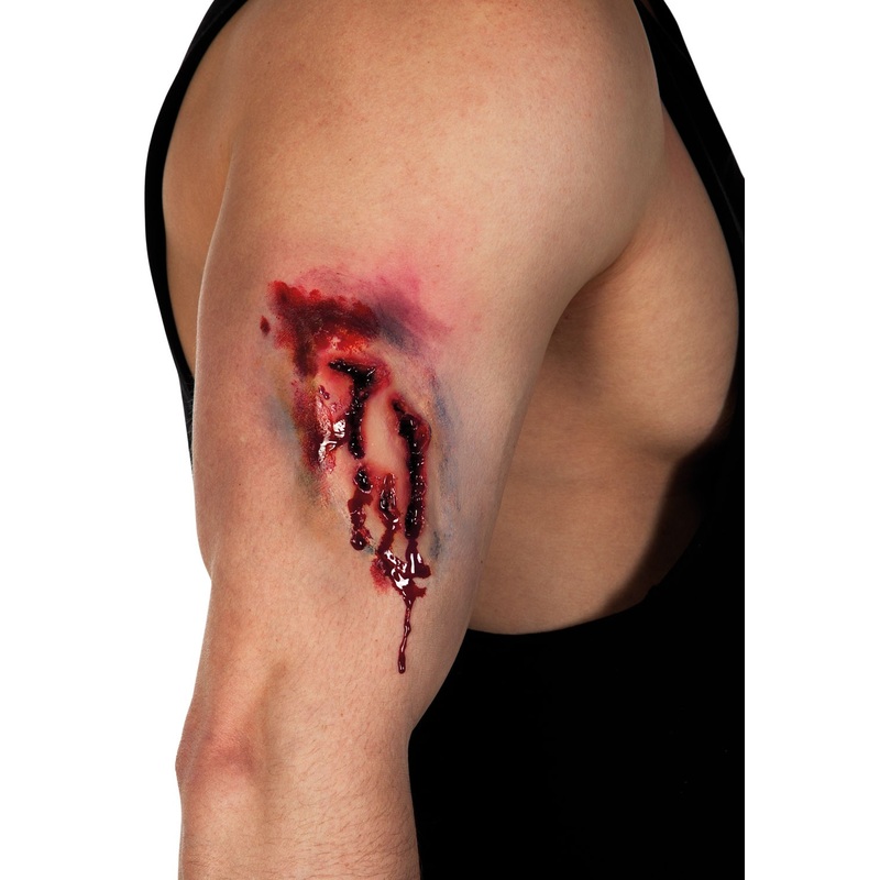 Artificial wound zombie bite made of latex