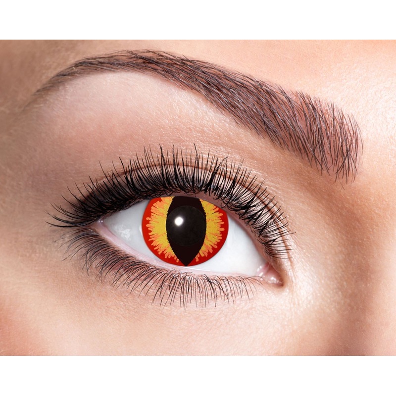 Fiery cat eyes annual contact lens