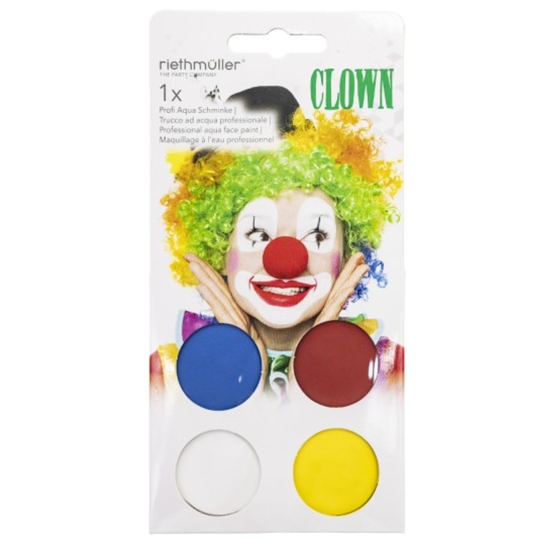 Funny clown make-up set 4 pieces