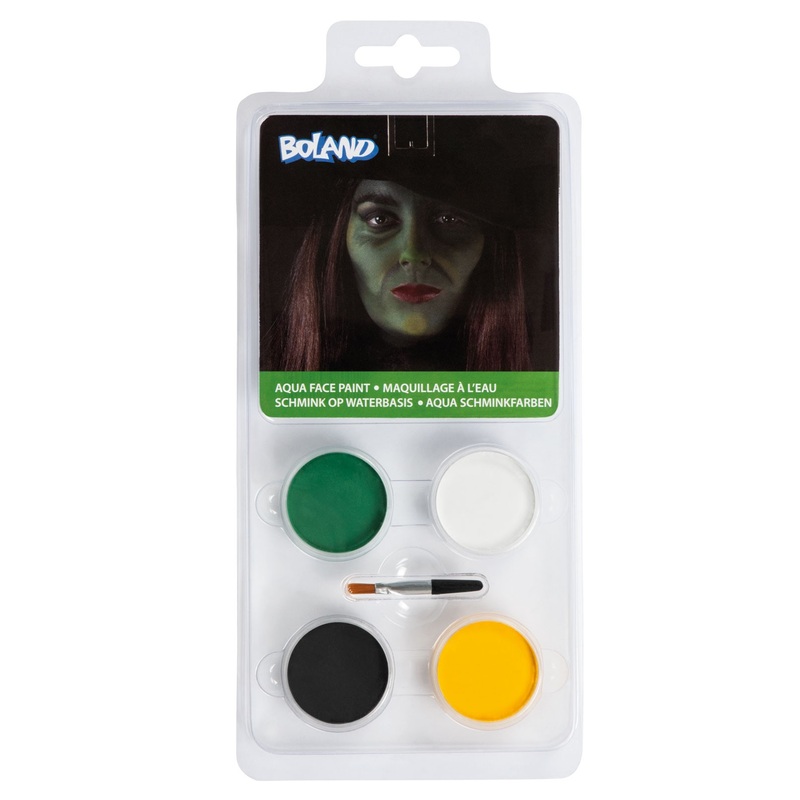 Green scary witch watercolor makeup