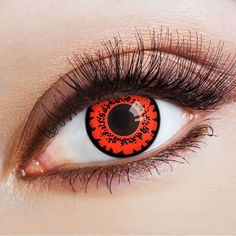 Red horror contact lenses