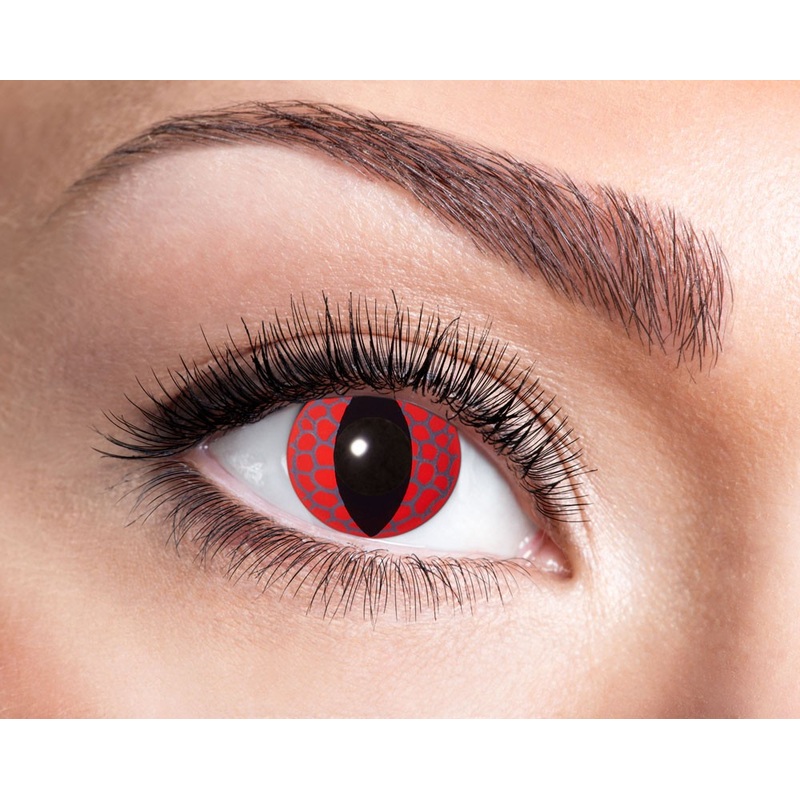 Red mesh annual contact lenses