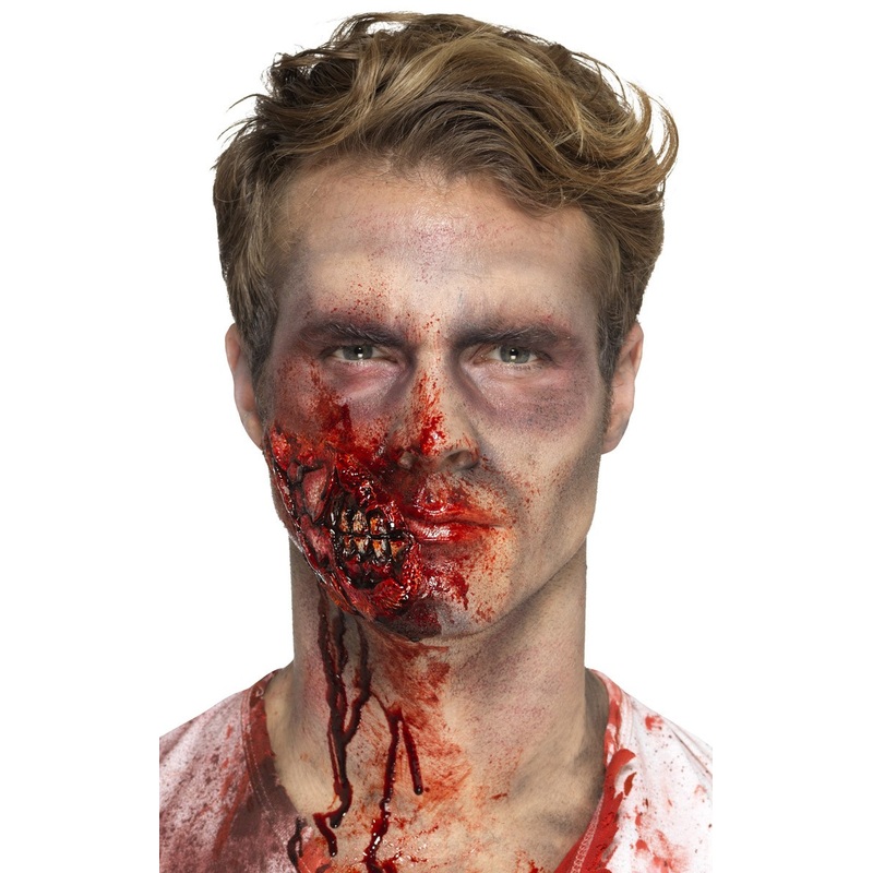 Scary zombie latex application with glue
