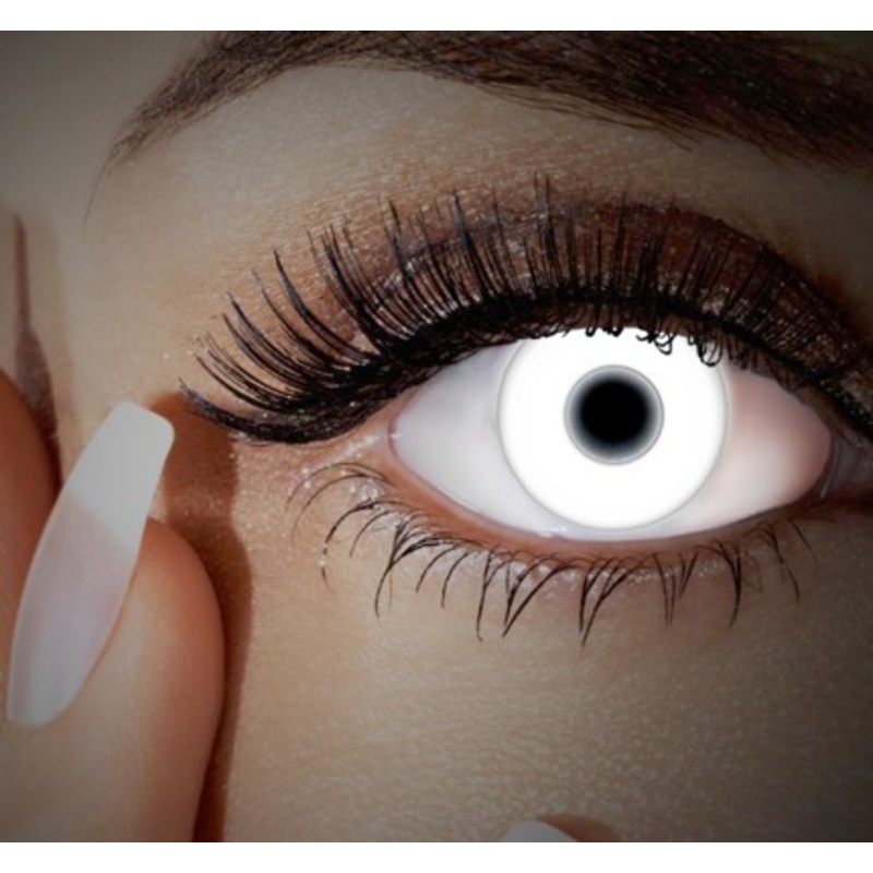 Snow-white annual contact lens