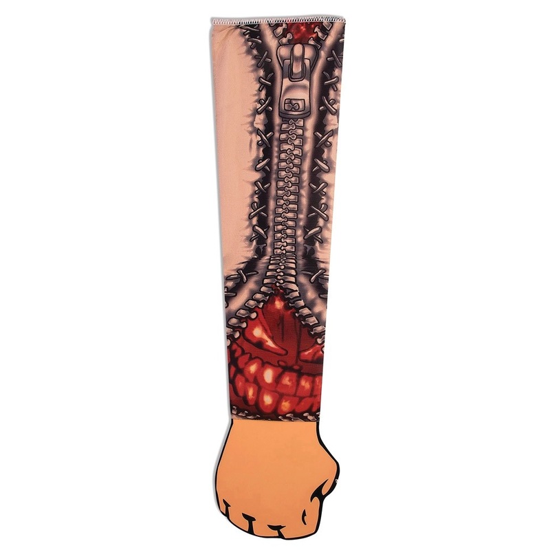 Zipper wound arm cuff tattoo