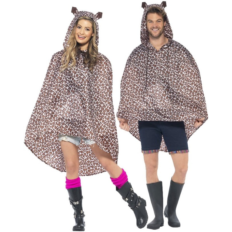 Brown leopard rain cover poncho
