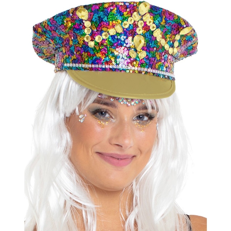 Festival rainbow sequin hat