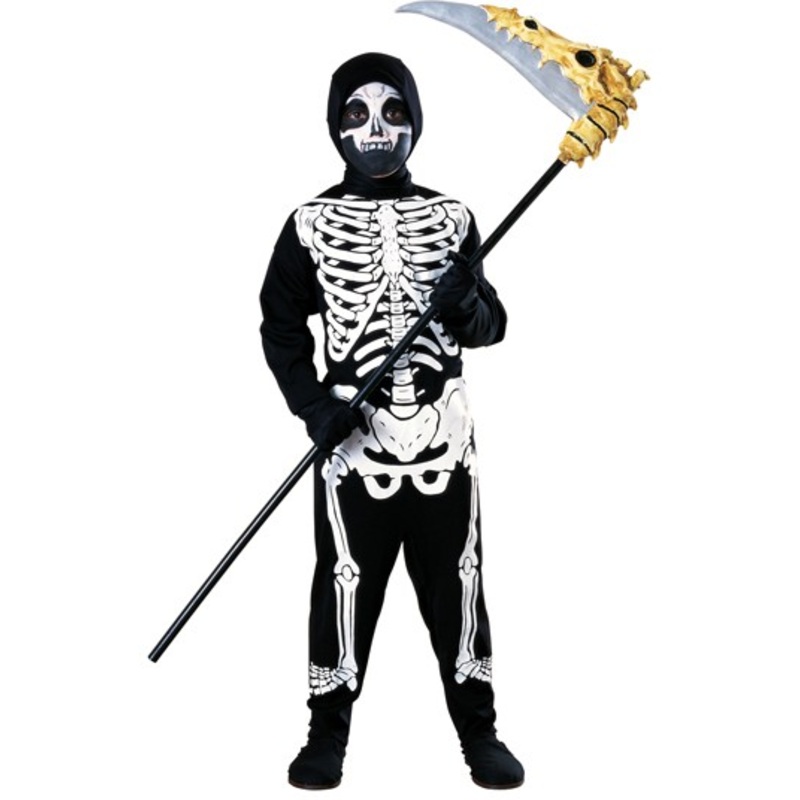 Halloween costume skeleton grim reaper for kids M