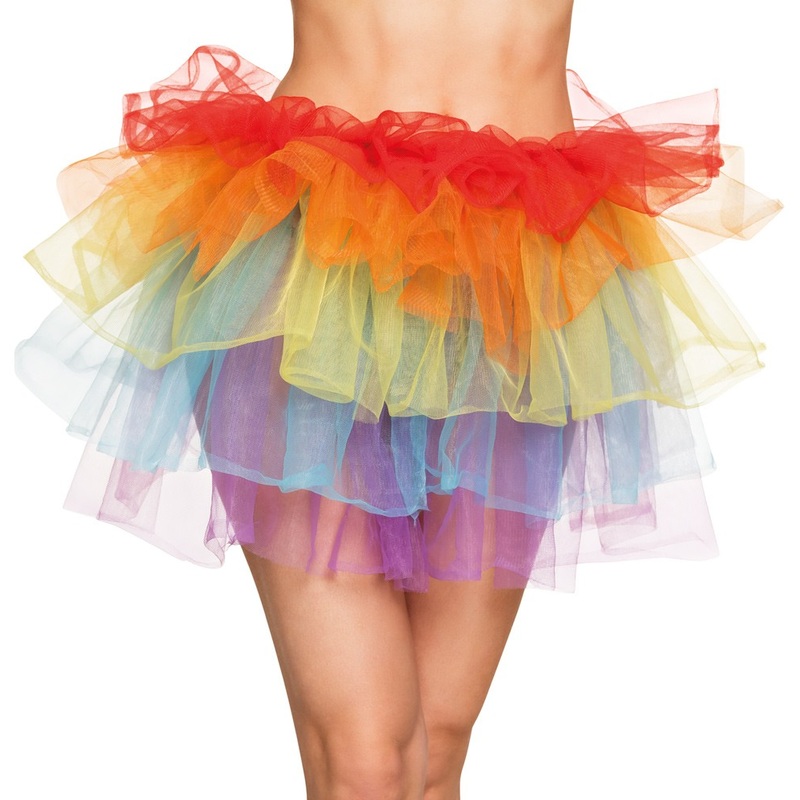 Sexy rainbow tulle skirt multilayered