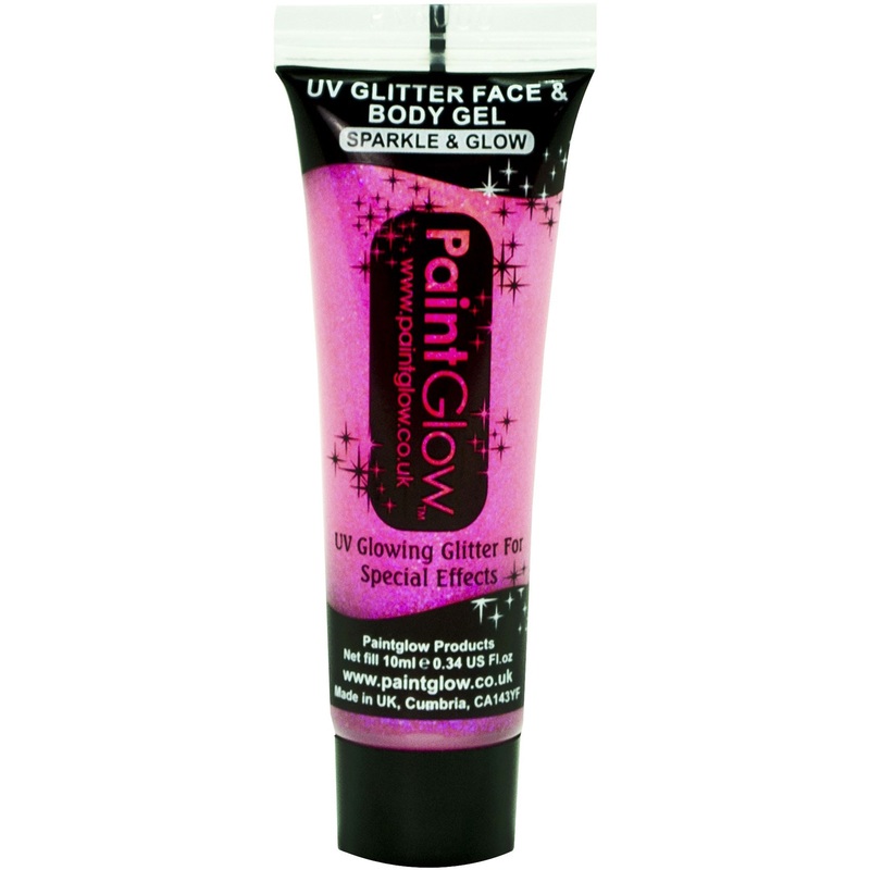 UV glitter face and body gel pink