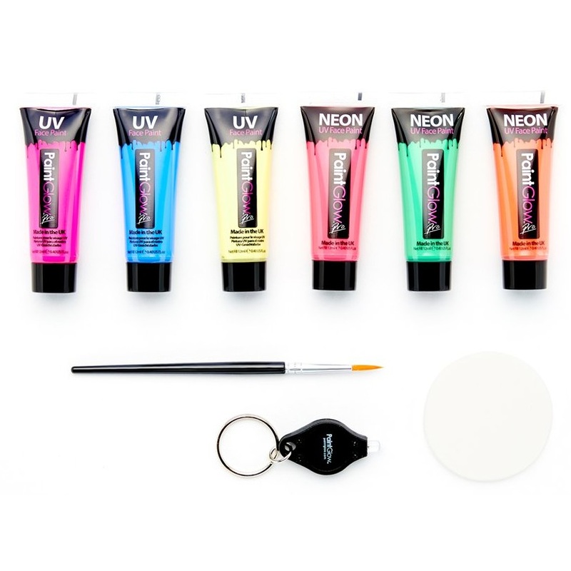 UV neon make-up set for face and body