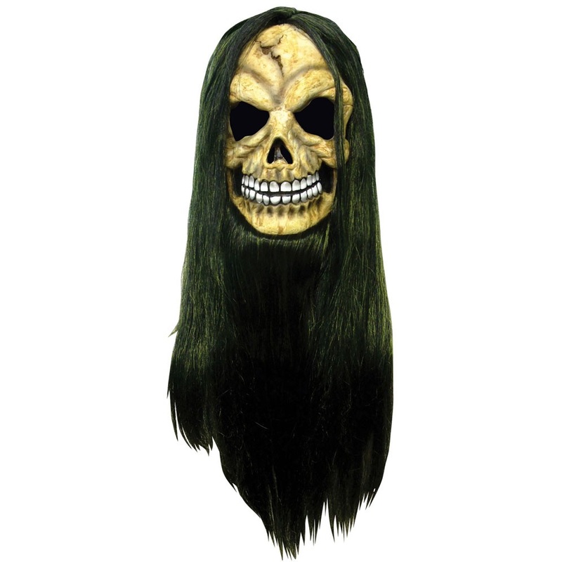 Voodoo skull mask with hair