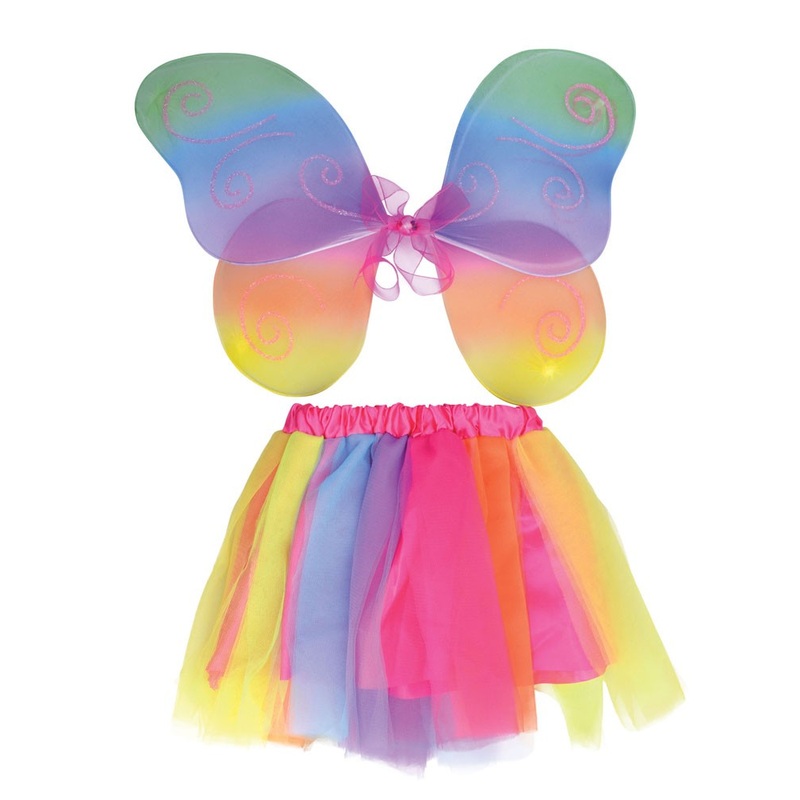 2-piece rainbow elf costume accessories set