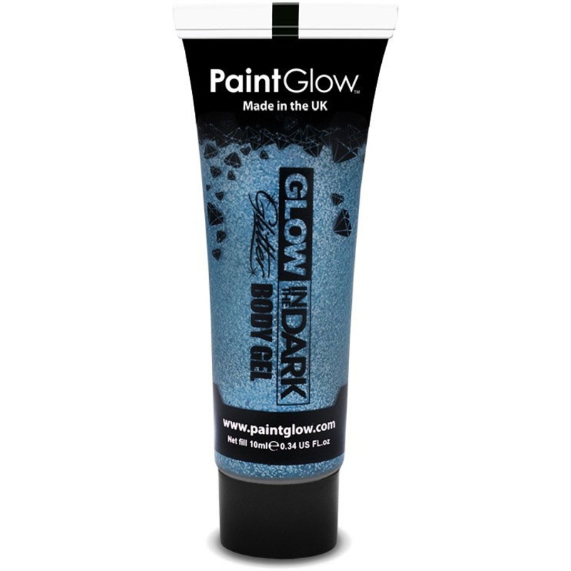 Blue glitter face and body gel Glow In The Dark