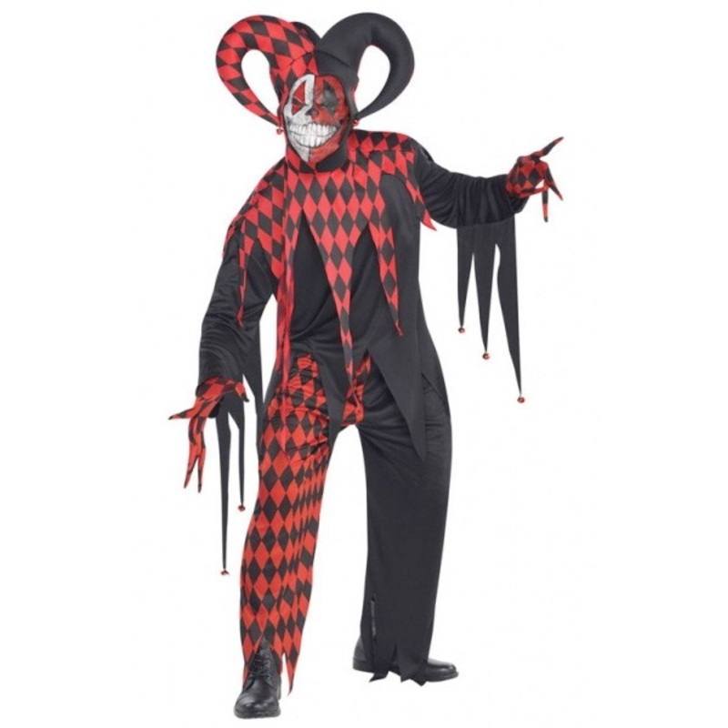 Creepy harlequin Piedro men's costume M-L