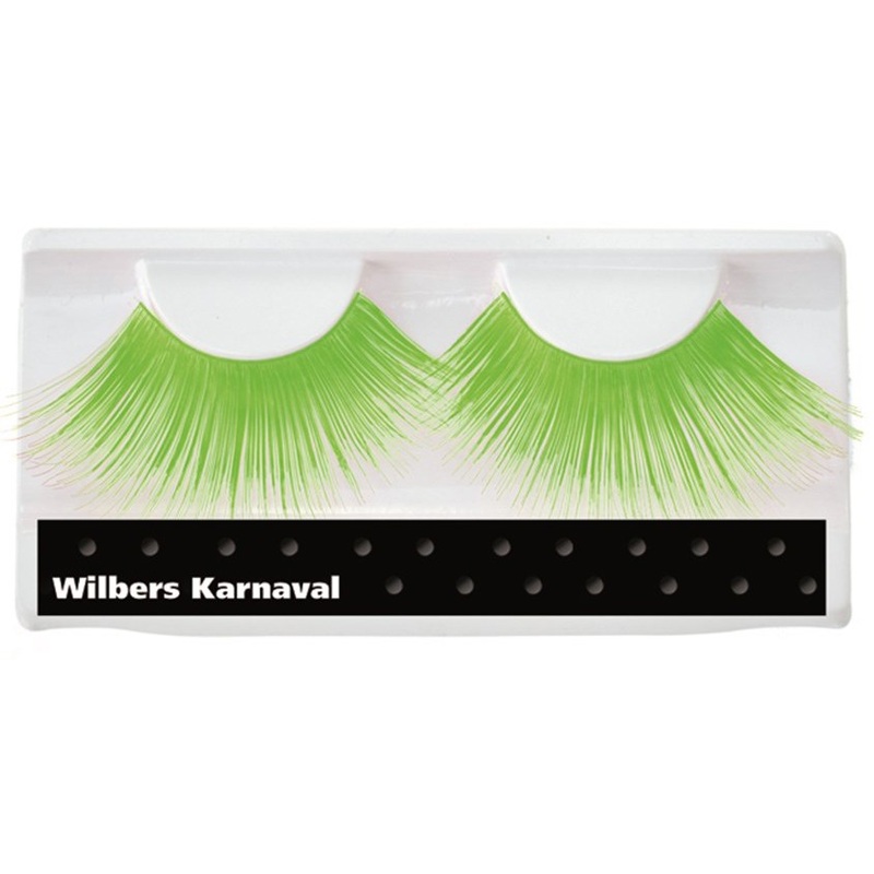 Green long neon eyelashes