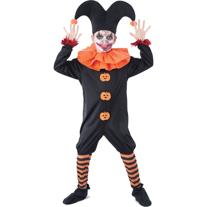 Little crazy pumpkin jester costume M