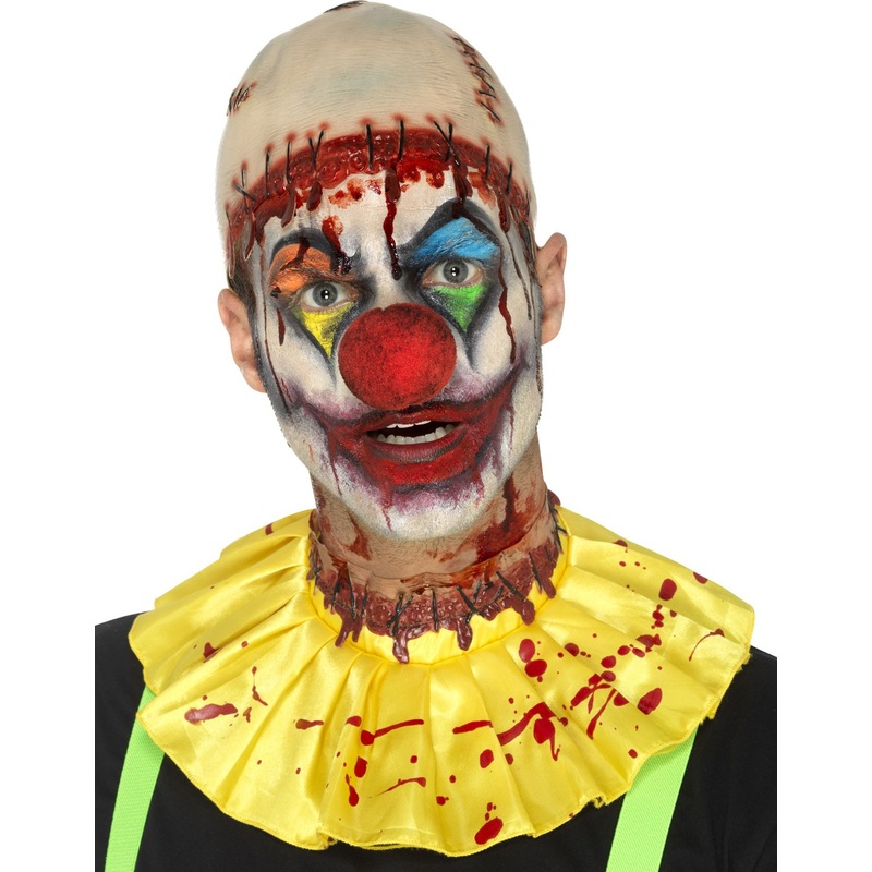 Psycho clown 2-piece set with bald head and frizz