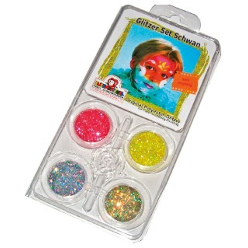 Scattered glitter swan motif set
