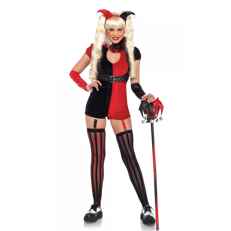 Wicked harlequin scary costume XS