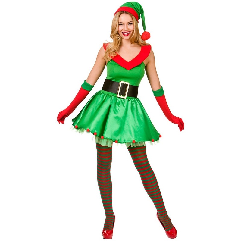 Christmas elf costume deluxe green-red XS