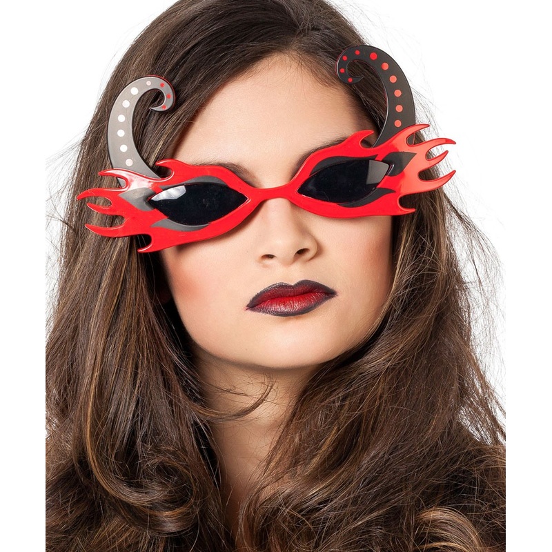 Devil's glasses with flames