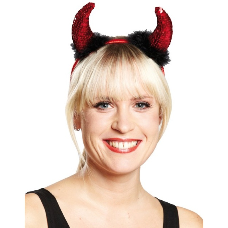 Haloween headband devil horns Satan's bride