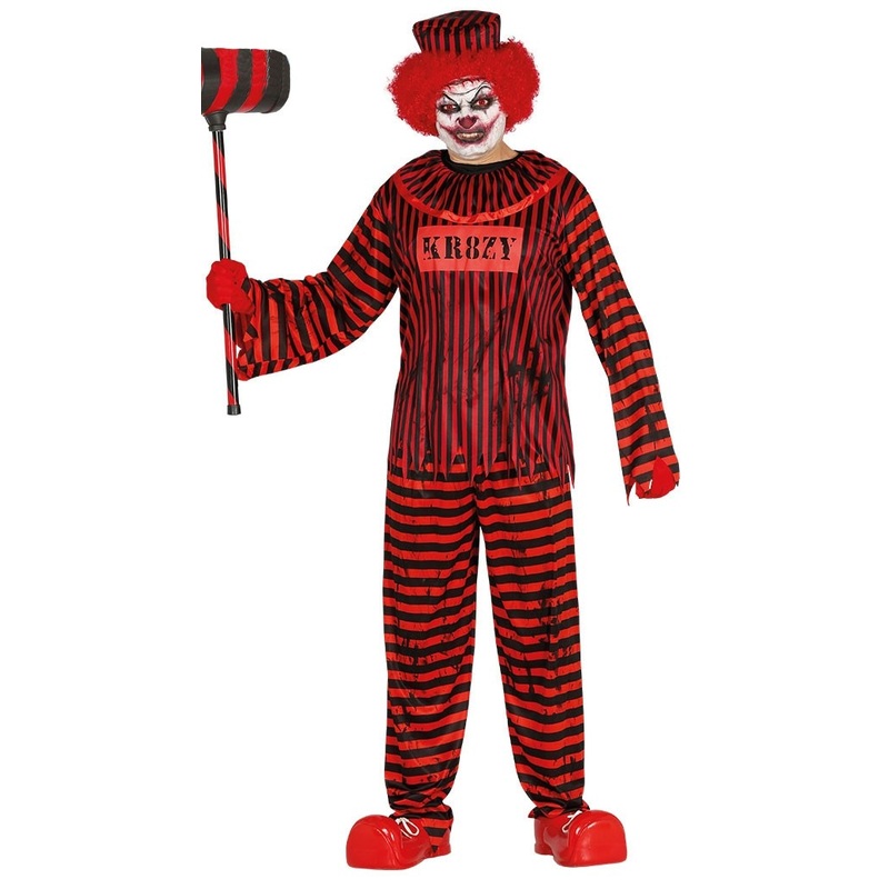 Psycho prison clown costume for men 48-50
