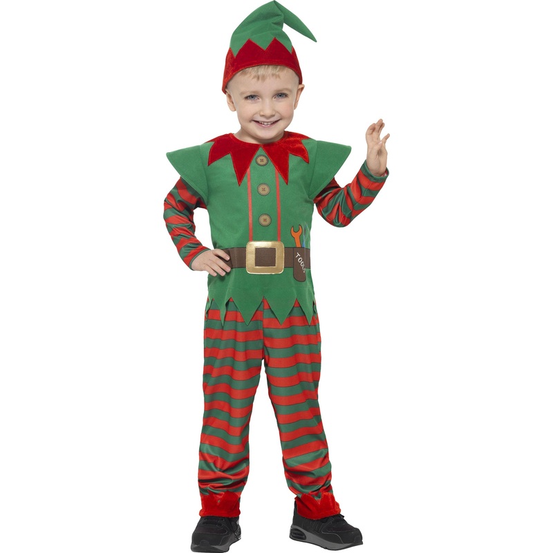 Santa's helper Christmas elf costume with hat