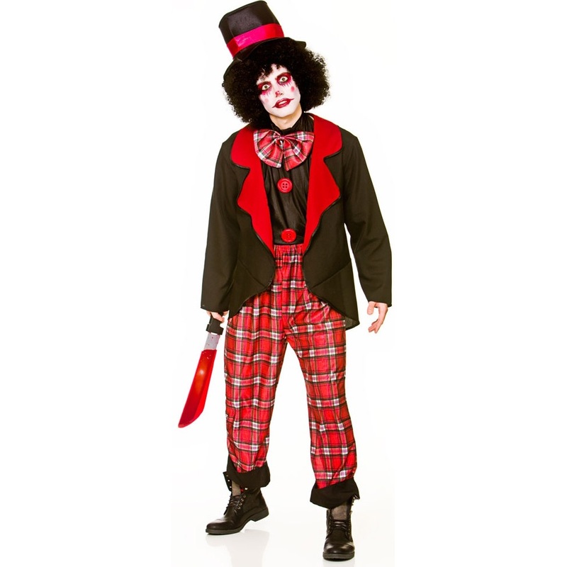 Scary psycho clown costume for adults S
