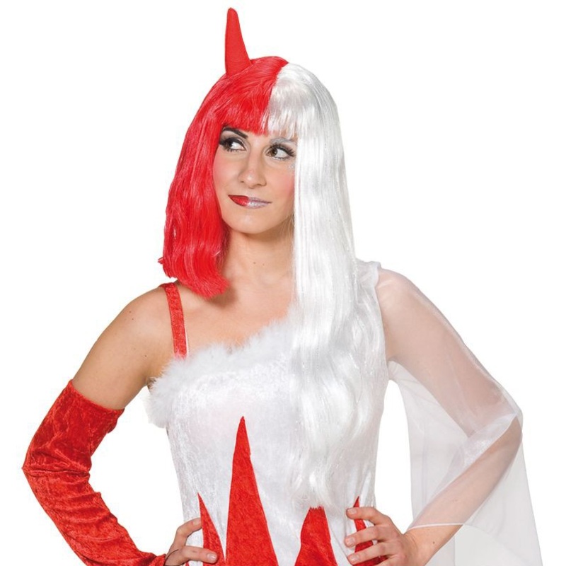 Wig devil angel red white