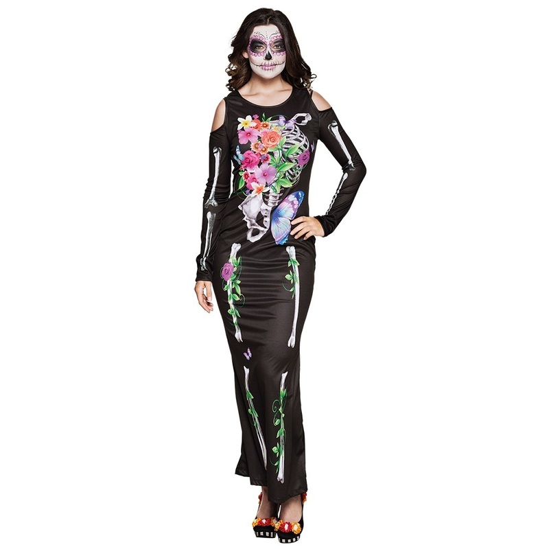 Colorful Dia De Los Muertos dress 36-38