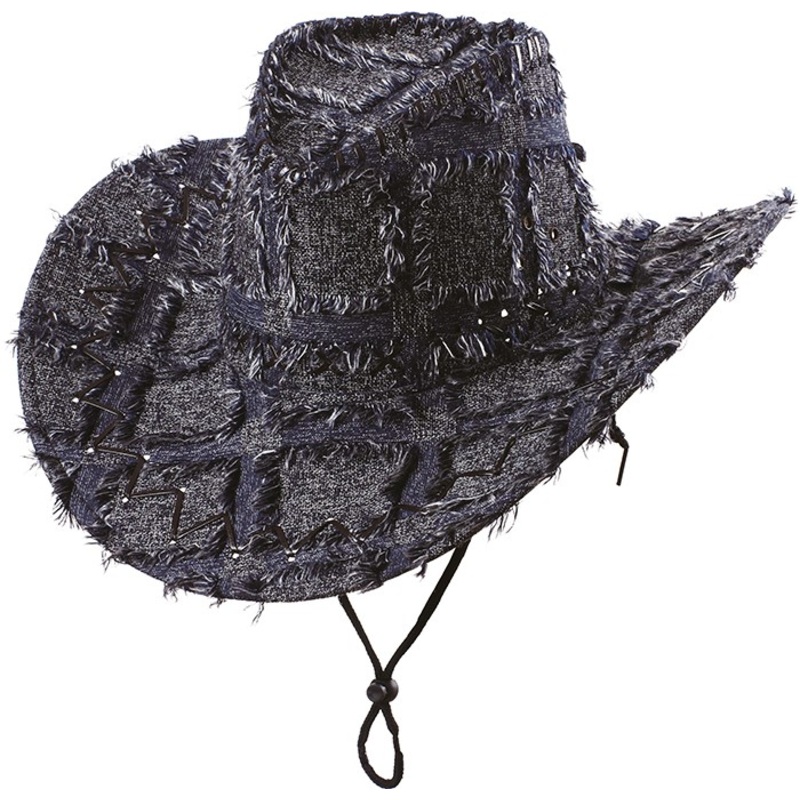 Cowboy hat patch hat blue