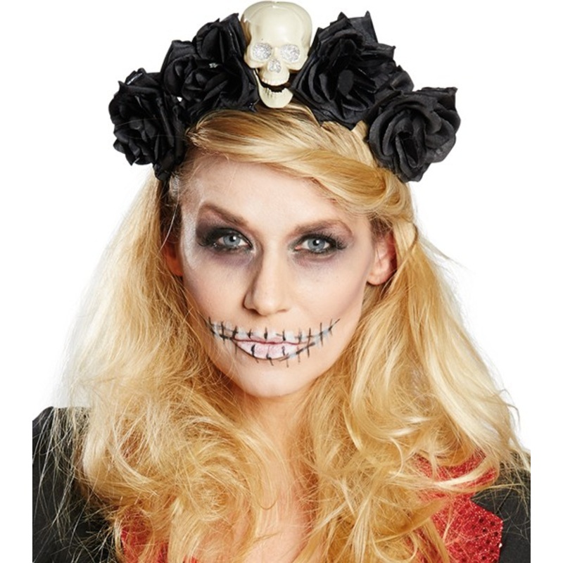 Dance of death headband with roses for women