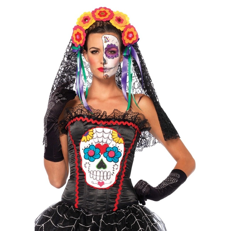 Day of the dead corset with lace S